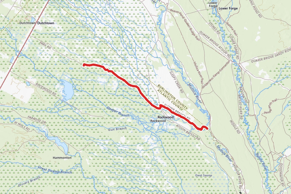 D Daves Road and Sleepy Creek to Mullica River Campground