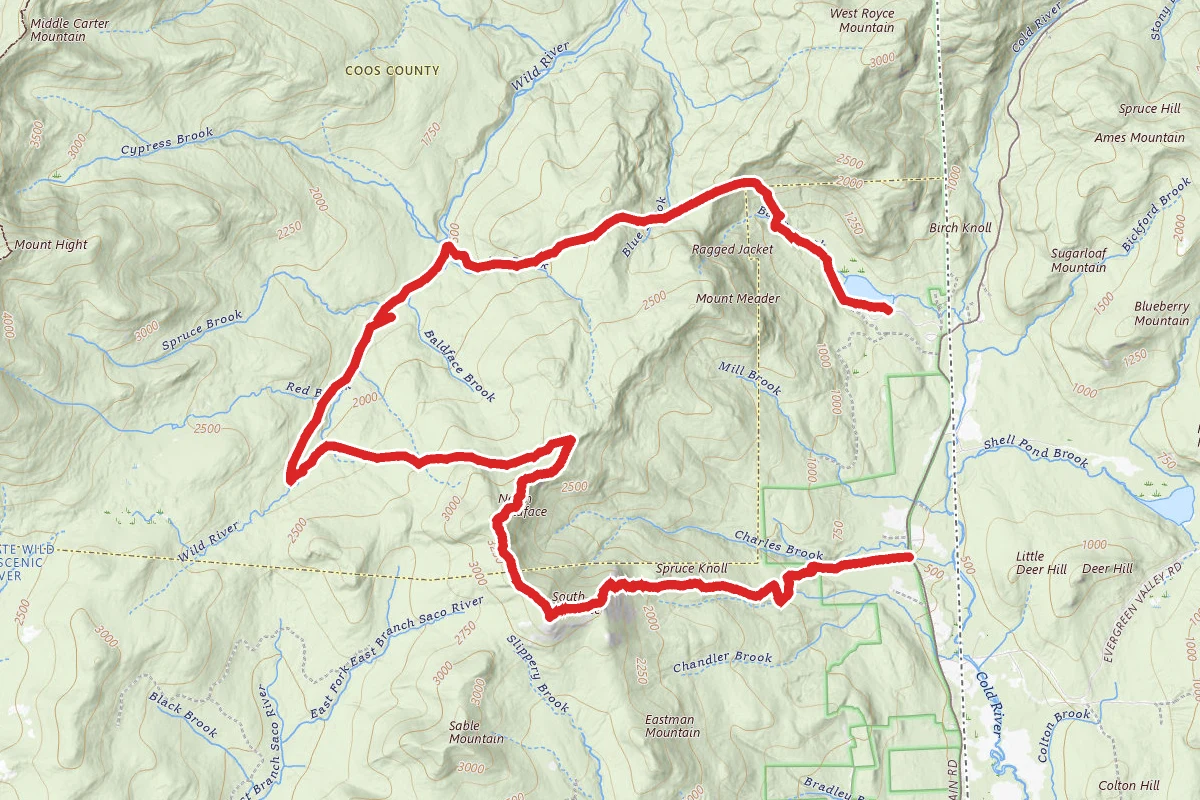 Baldface, Wild River, Basin Trail
