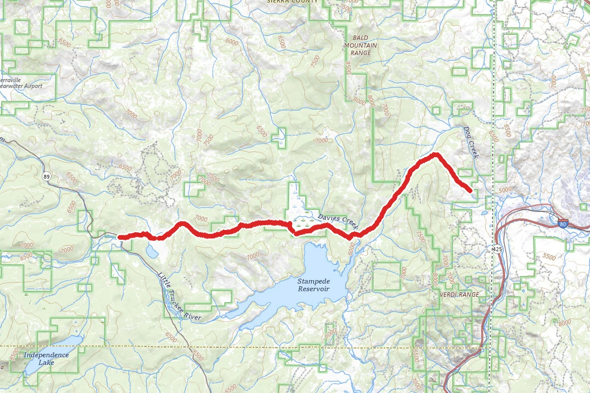 Verdi to Highway 89 via Henness Pass Road