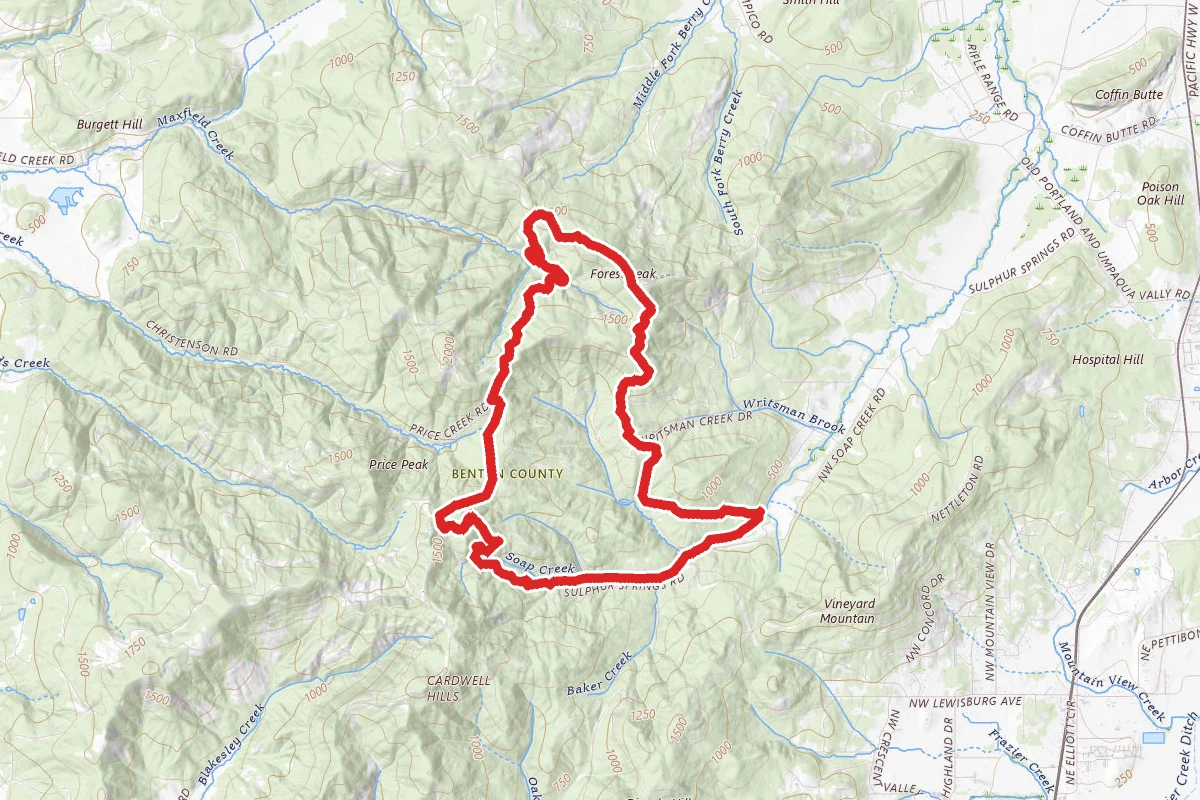 The Forest Peak Loop route map