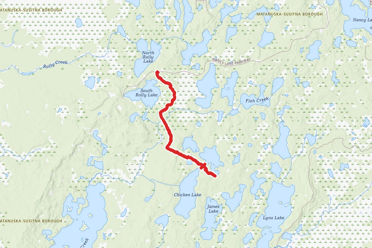 East Red Shirt Lake Trail to Big Noluck Lake and Chicken Lake