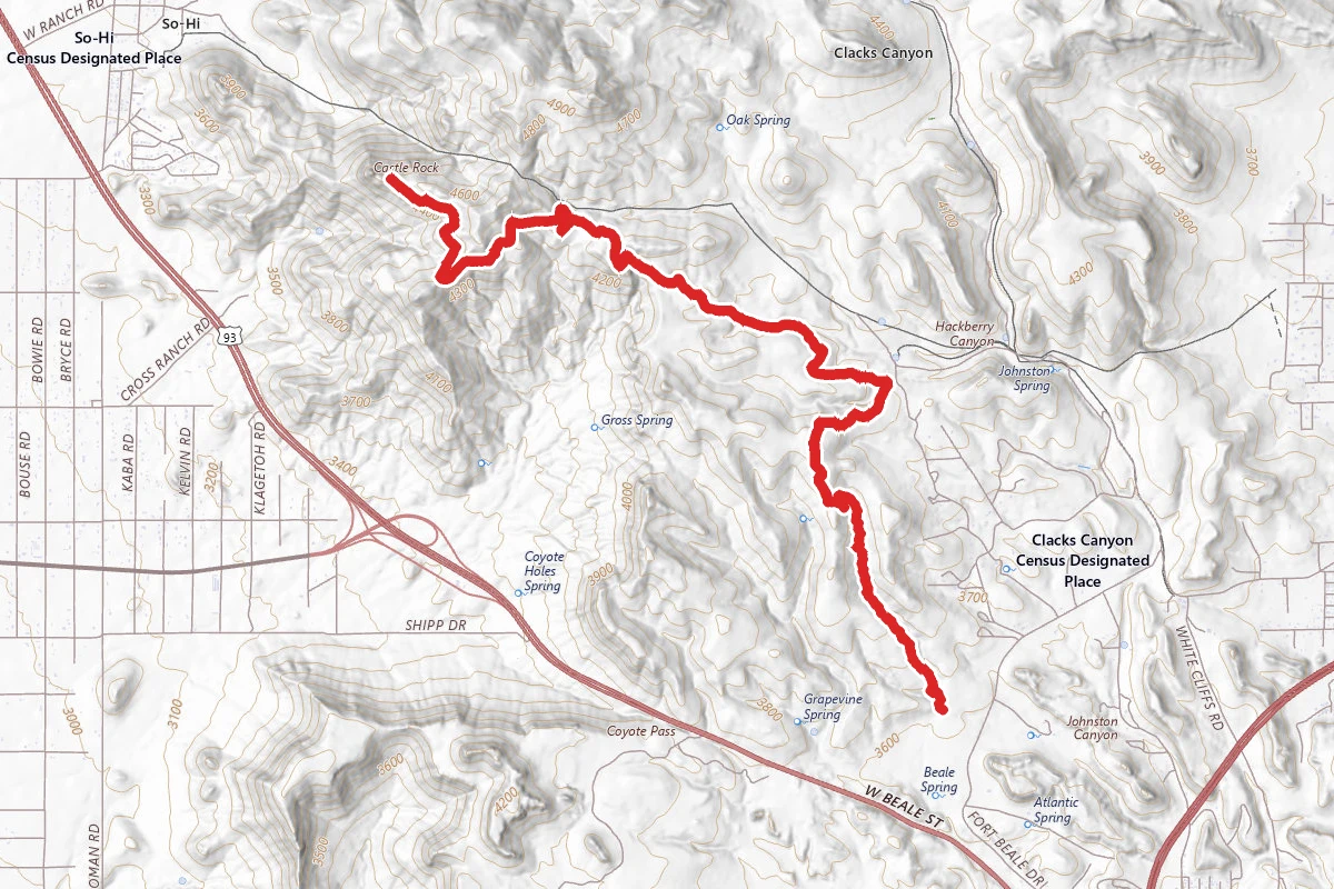 Castle Rock Trail via Camp Beale Trail
