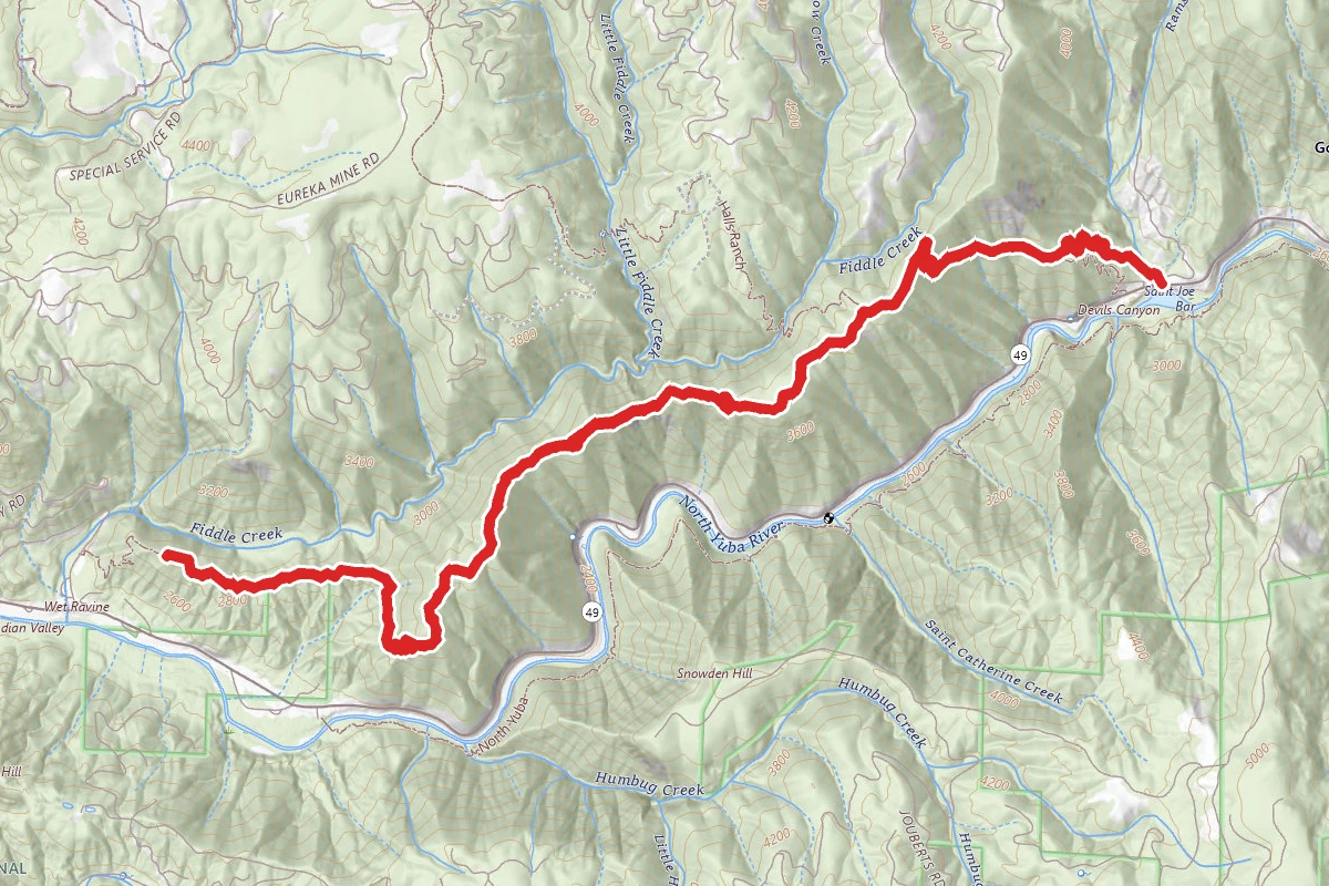 Halls Ranch to Fiddle Creek Ridge Trail