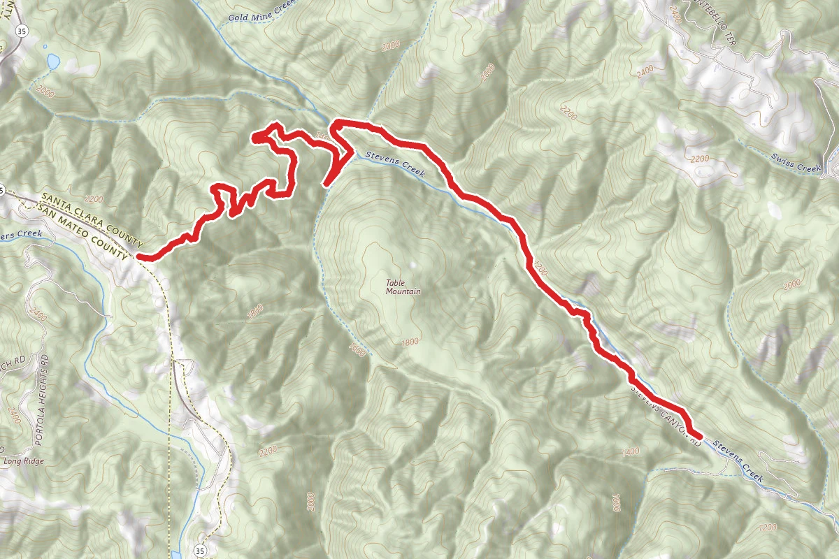 Grizzly Flat Trail South to Canyon Trail