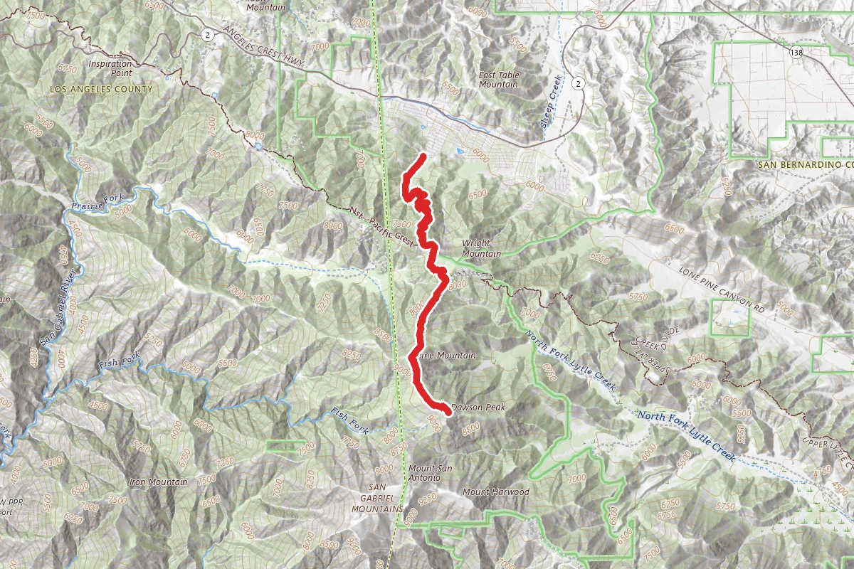 Dawson Peak via Acorn Trail and North Backbone Trail
