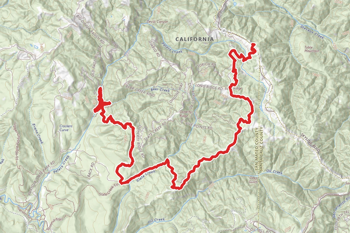 Long Ridge to Peters Creek