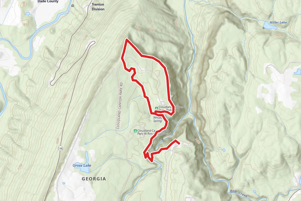 Cloudland Rim Loop via East Rim Camground