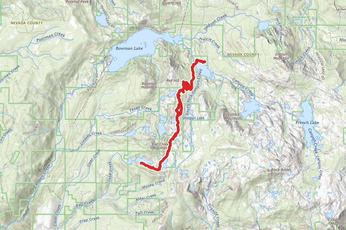 Sawmill Lake to Feeley Lake via Grouse Ridge to Lindsey Lake to Crooked Lake Trail