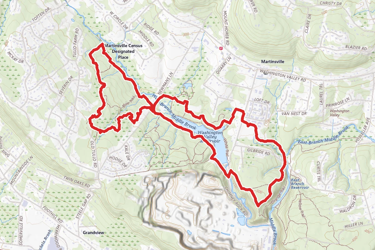 Washington Valley White, Blue and Orange Trail