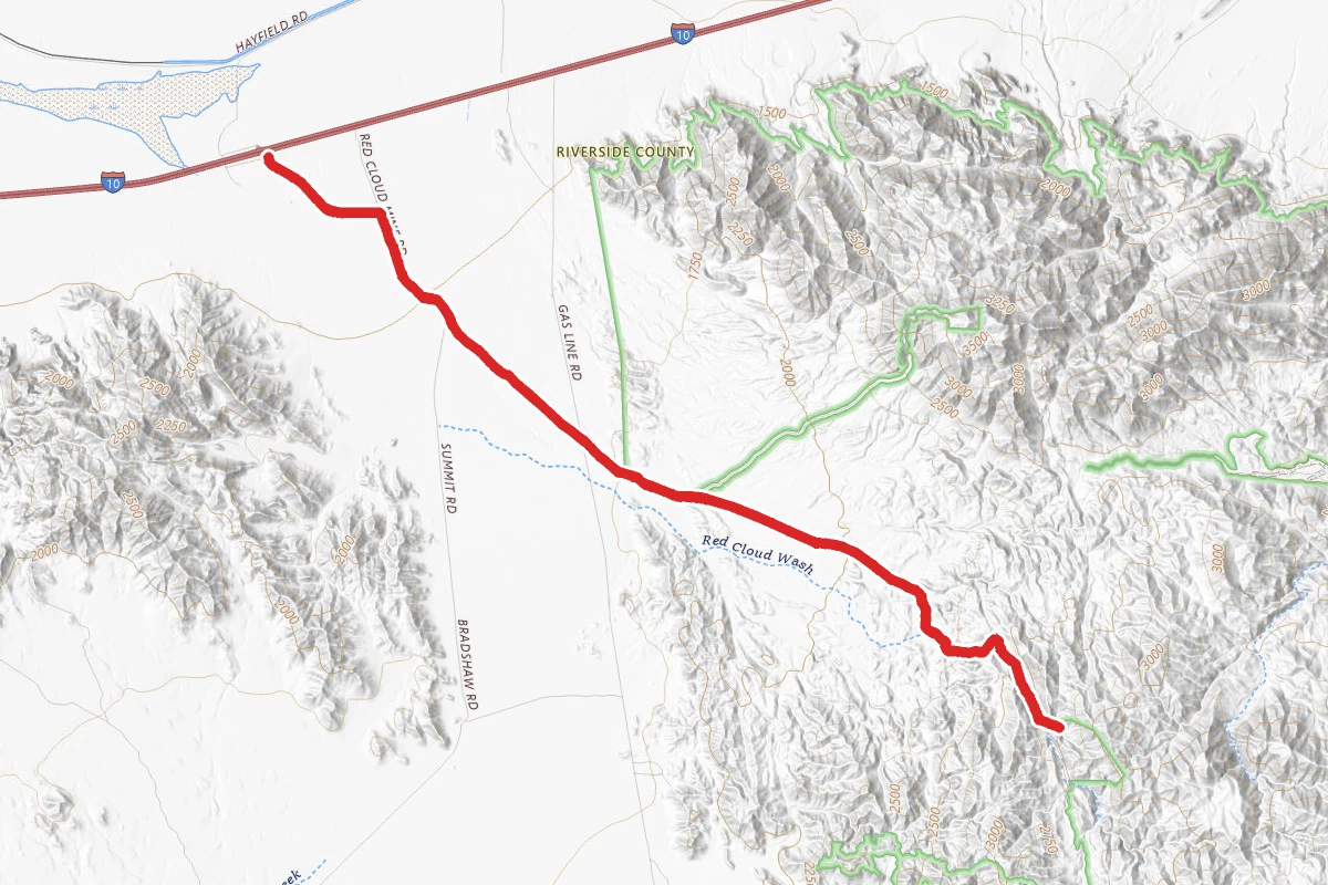 Red Cloud Canyon Drive to Red Cloud Mine OHV Route