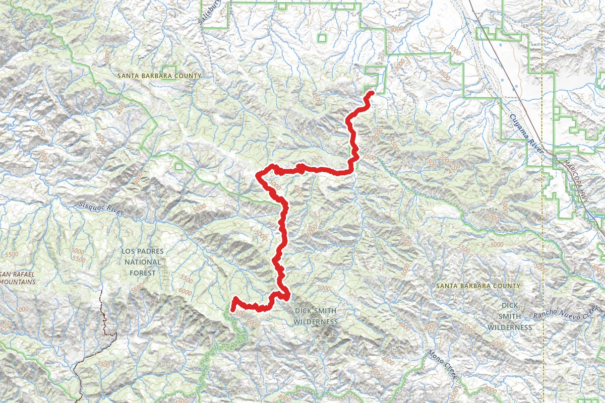 Santa Barbara Canyon to Big Pine Mountain