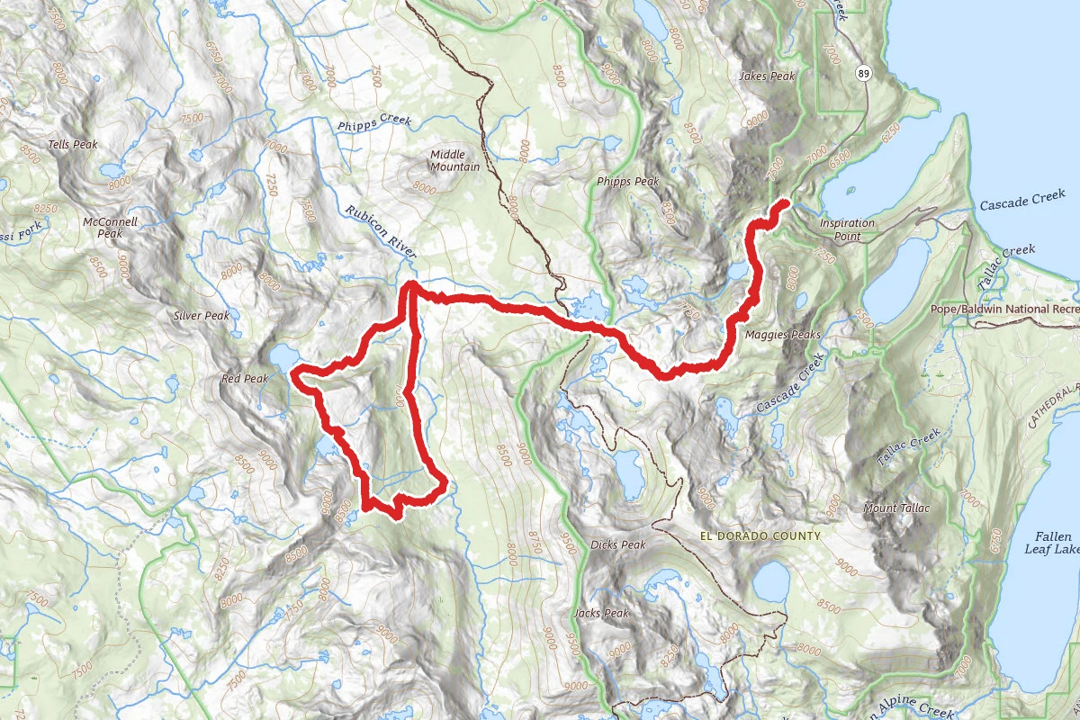 Eagle Falls to Lake Schmidell and Lake Louis