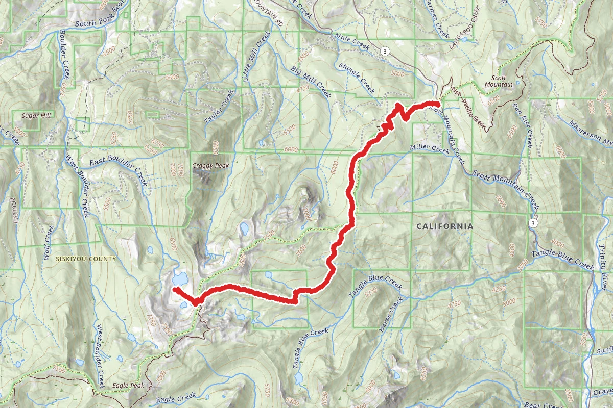 East Boulder Lake Via Pacific Crest Trail