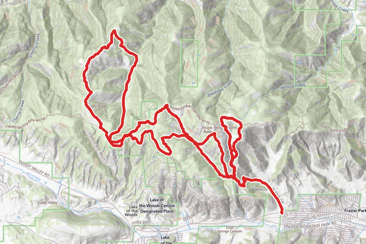 West End, Tecuya Peak and Cold Springs Canyon OHV Trail
