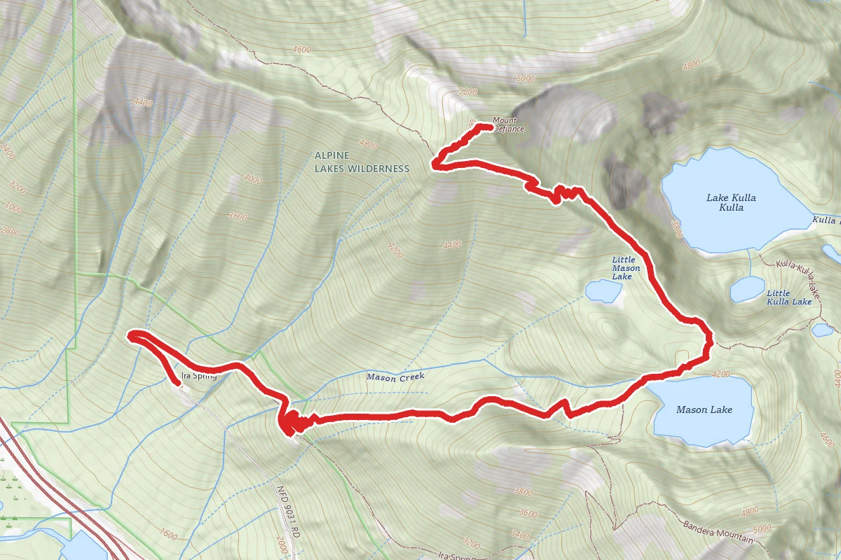 Mount Defiance and Mason Lake via Ira Spring Memorial Trail, Old Mason Lake Trail, and Mount Defiance Ridge Trail