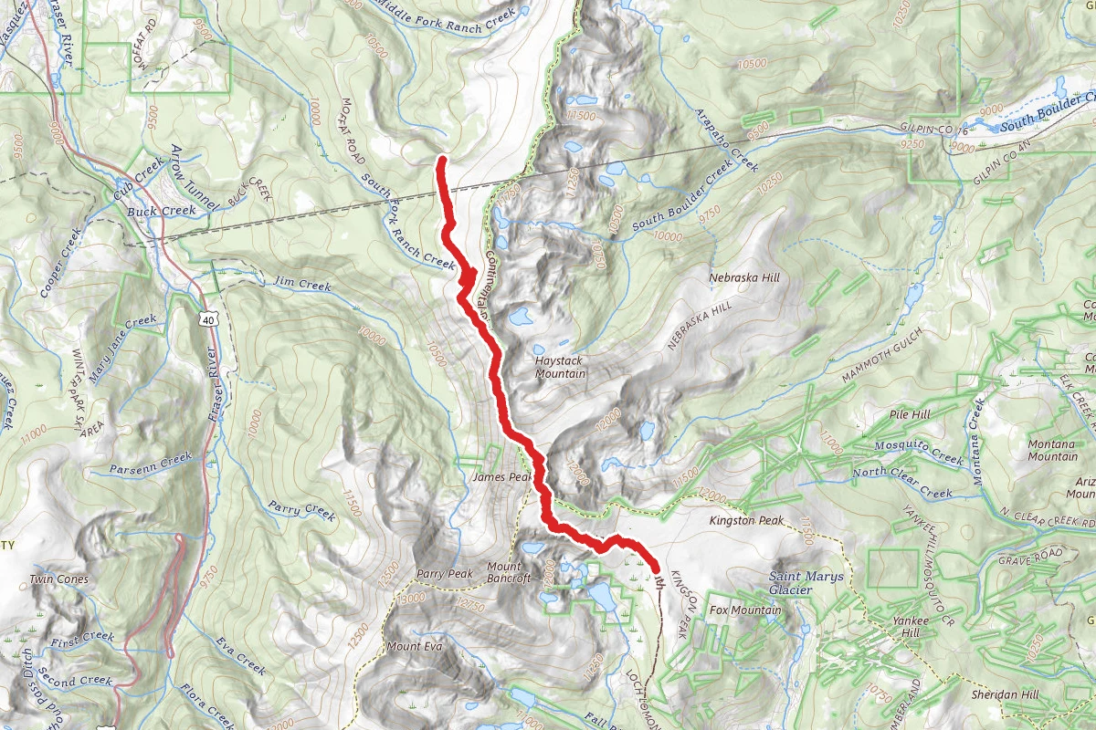 James Peak Trail to Kingston Peak Road