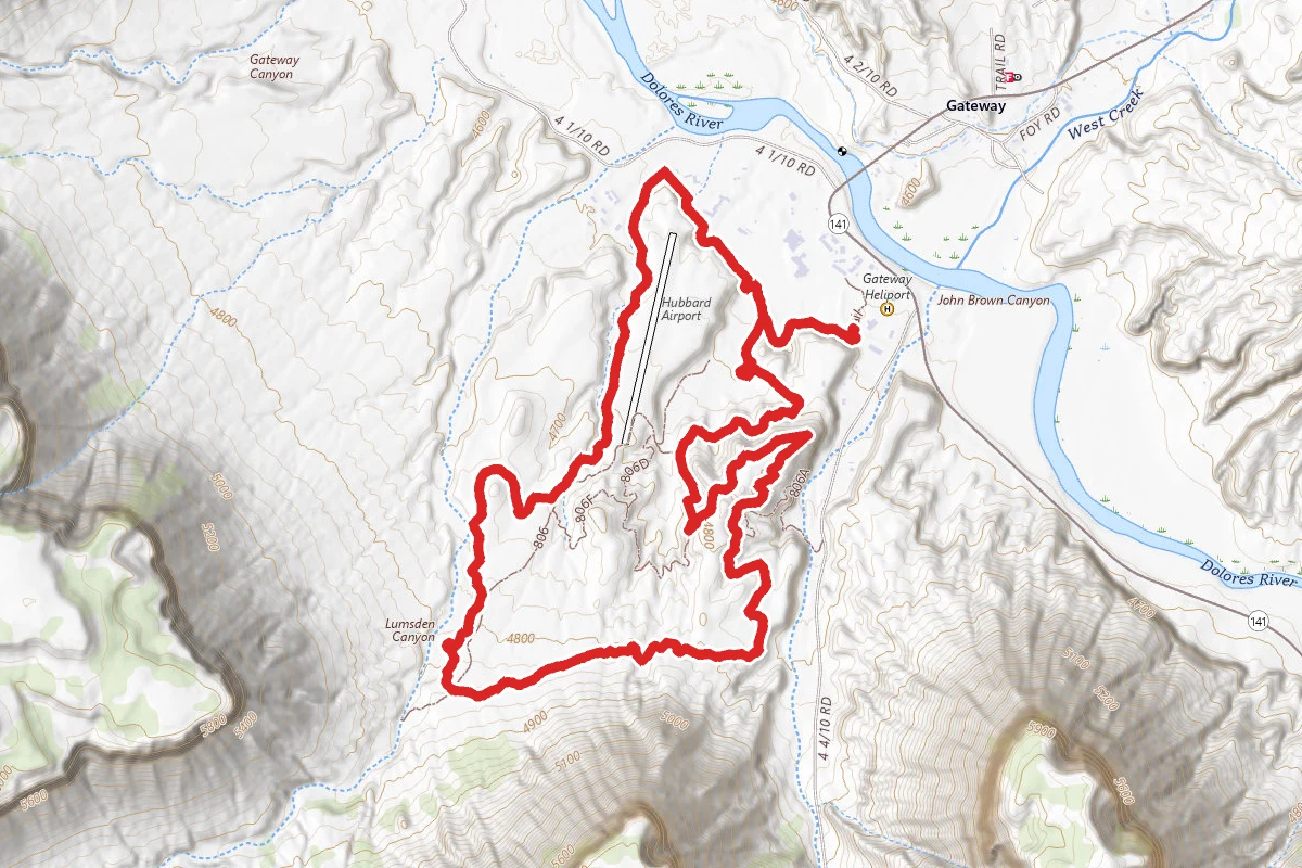 Entrada Trail, Vista Grande Loop, Lumsden Loop, Runway Trail