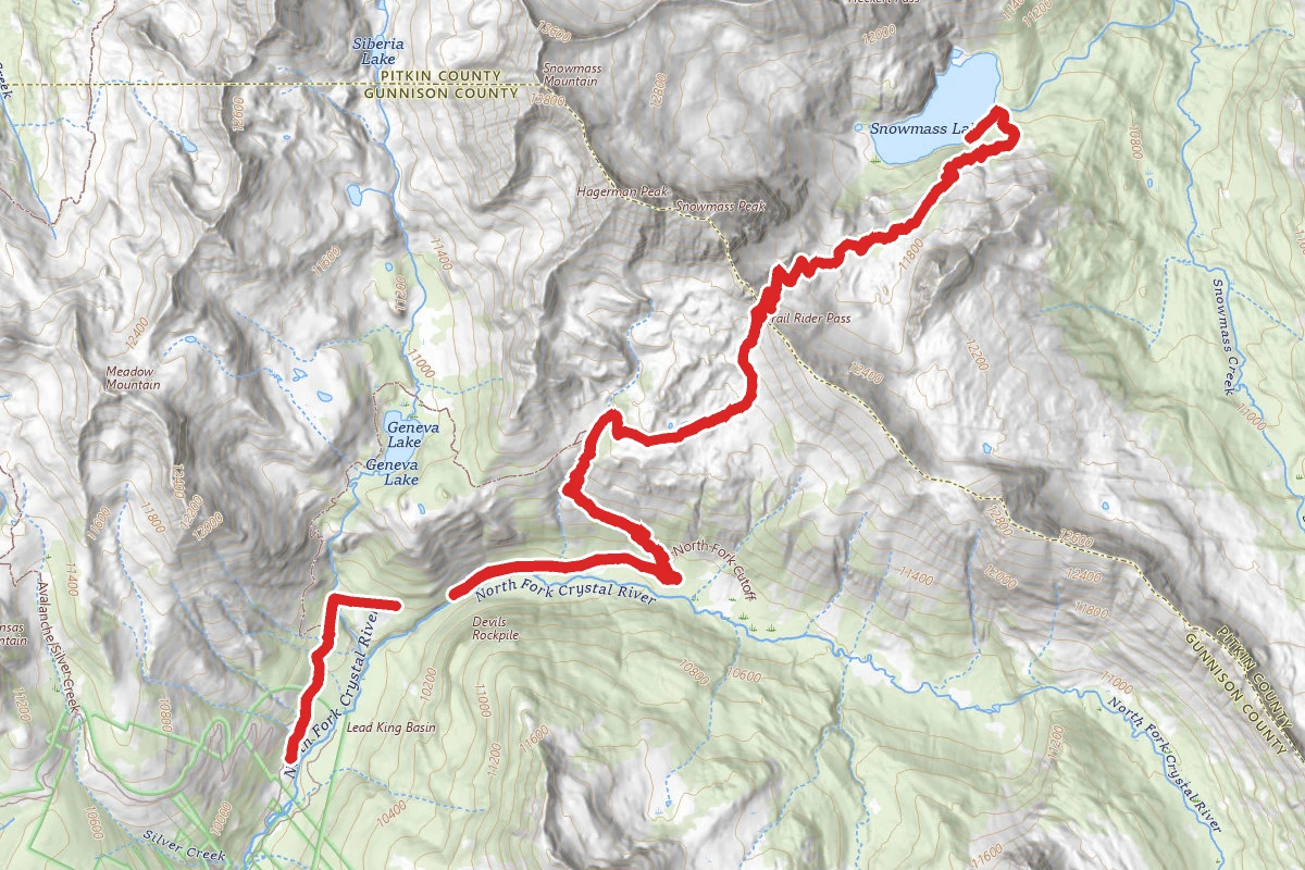 Snowmass Lake via North Fork Crystal River