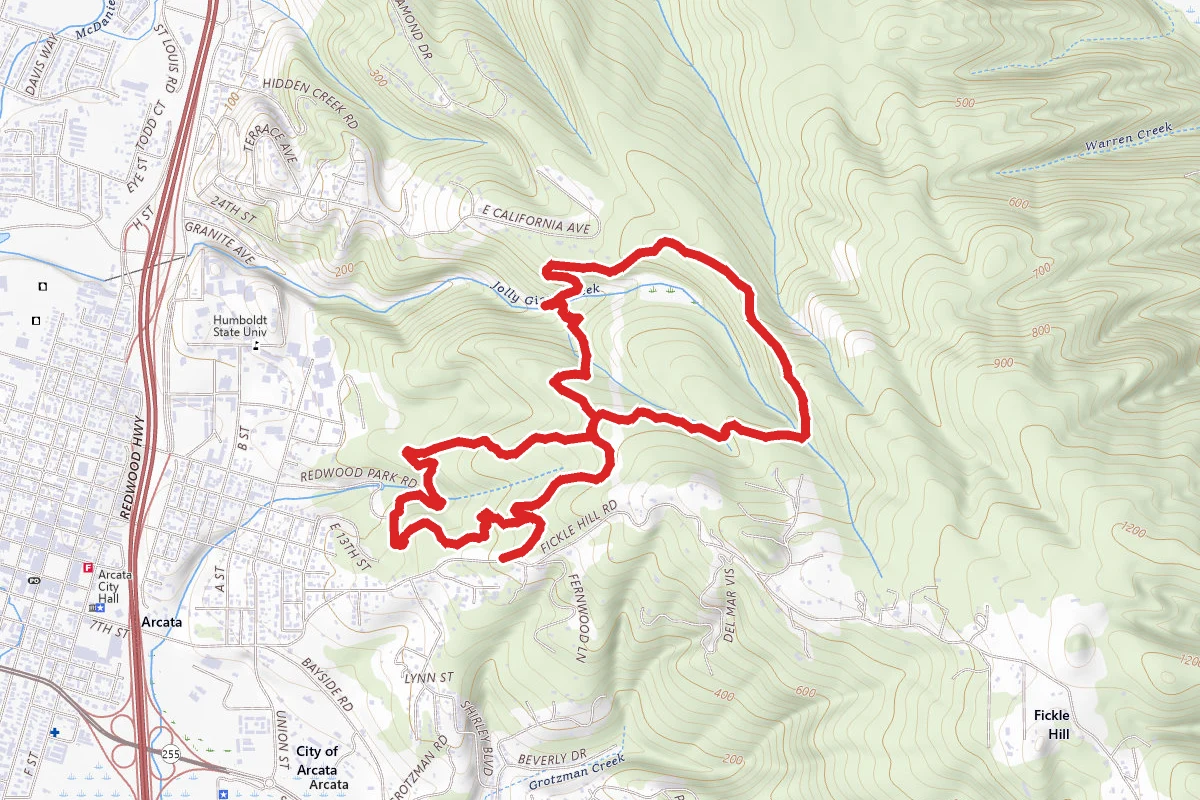 Fickle Hill Grade #9, Big Rock Trail #4 and Meadow Trail #3 Loop