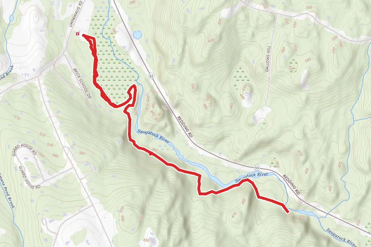 Firehouse and Hardwood Trails to Saugatuck Falls