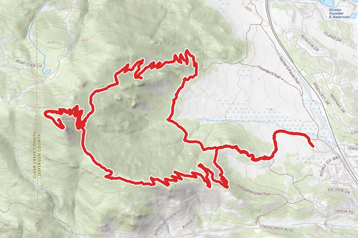 Bergen Peak via Sleepy's Trail, Elk Ridge, Bergen Peak Trail and Meadow View Trail