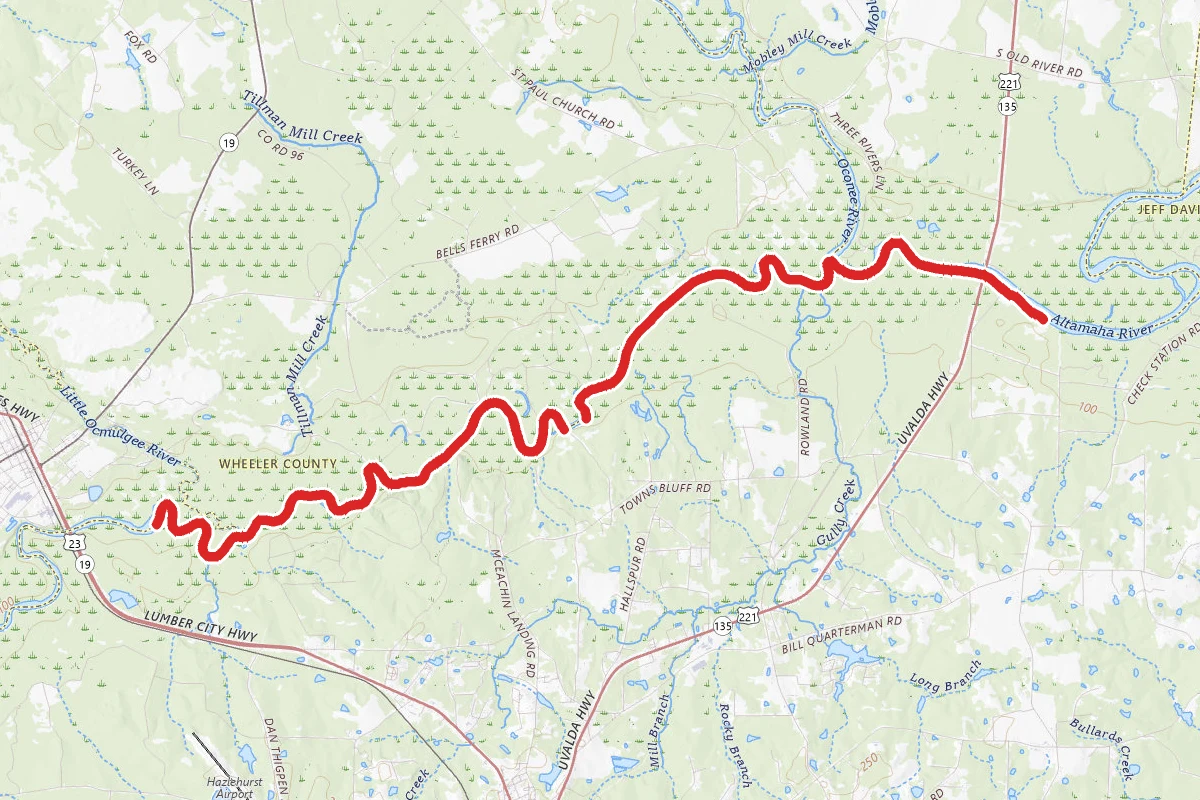 Altamaha River Paddling Route
