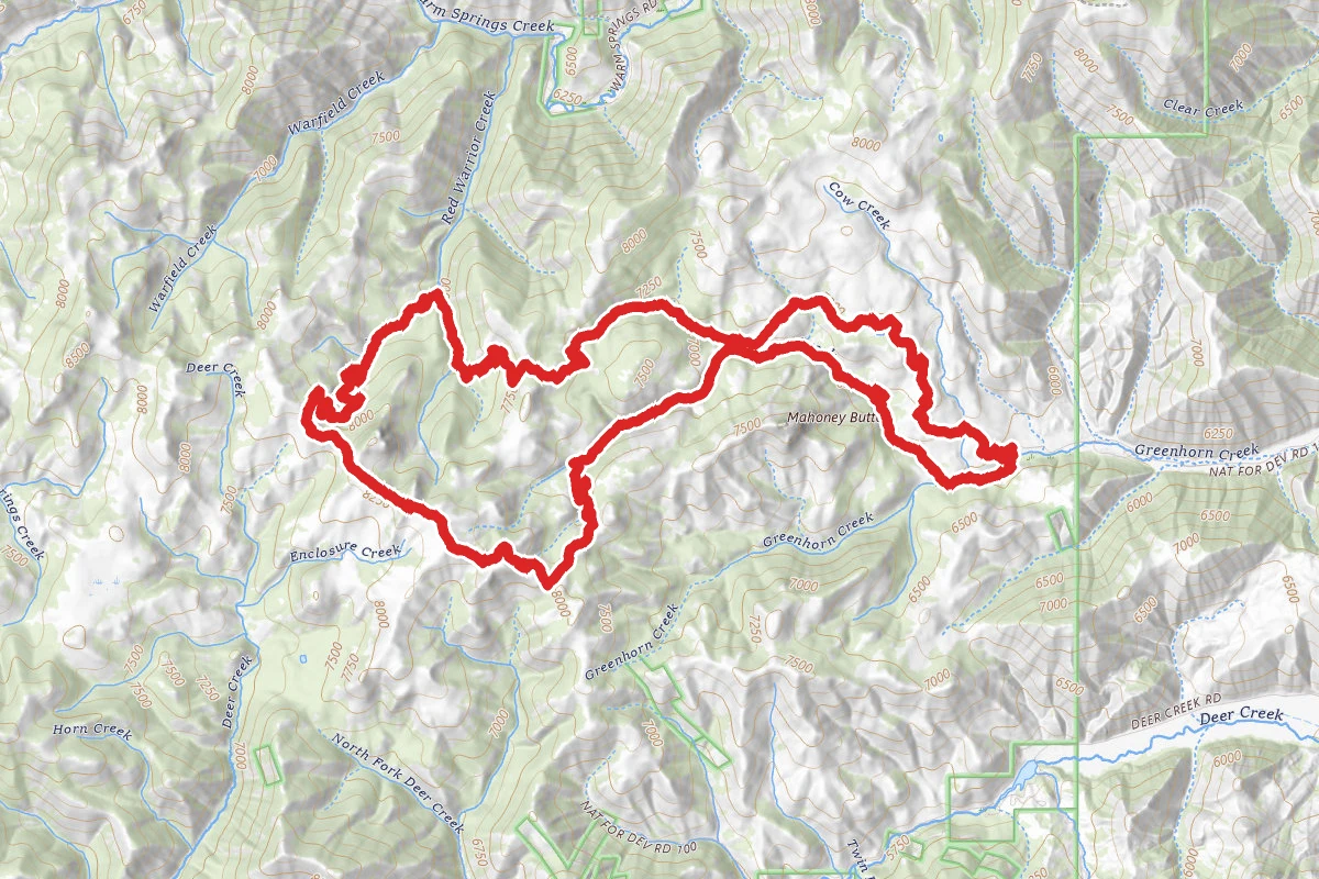 Mahoney Trail Ridge to Lodge Pole Gulch to Red Warrior