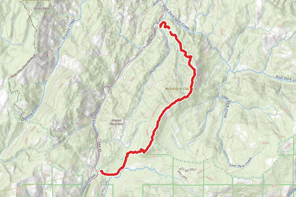 Lolo Pass to Lee Creek Campground via Lee ridge Trail