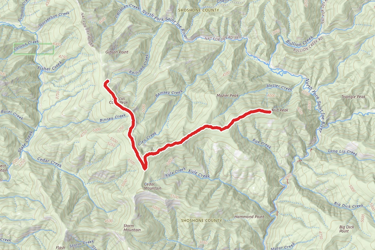 Arid Peak Via Slate Creek Divide
