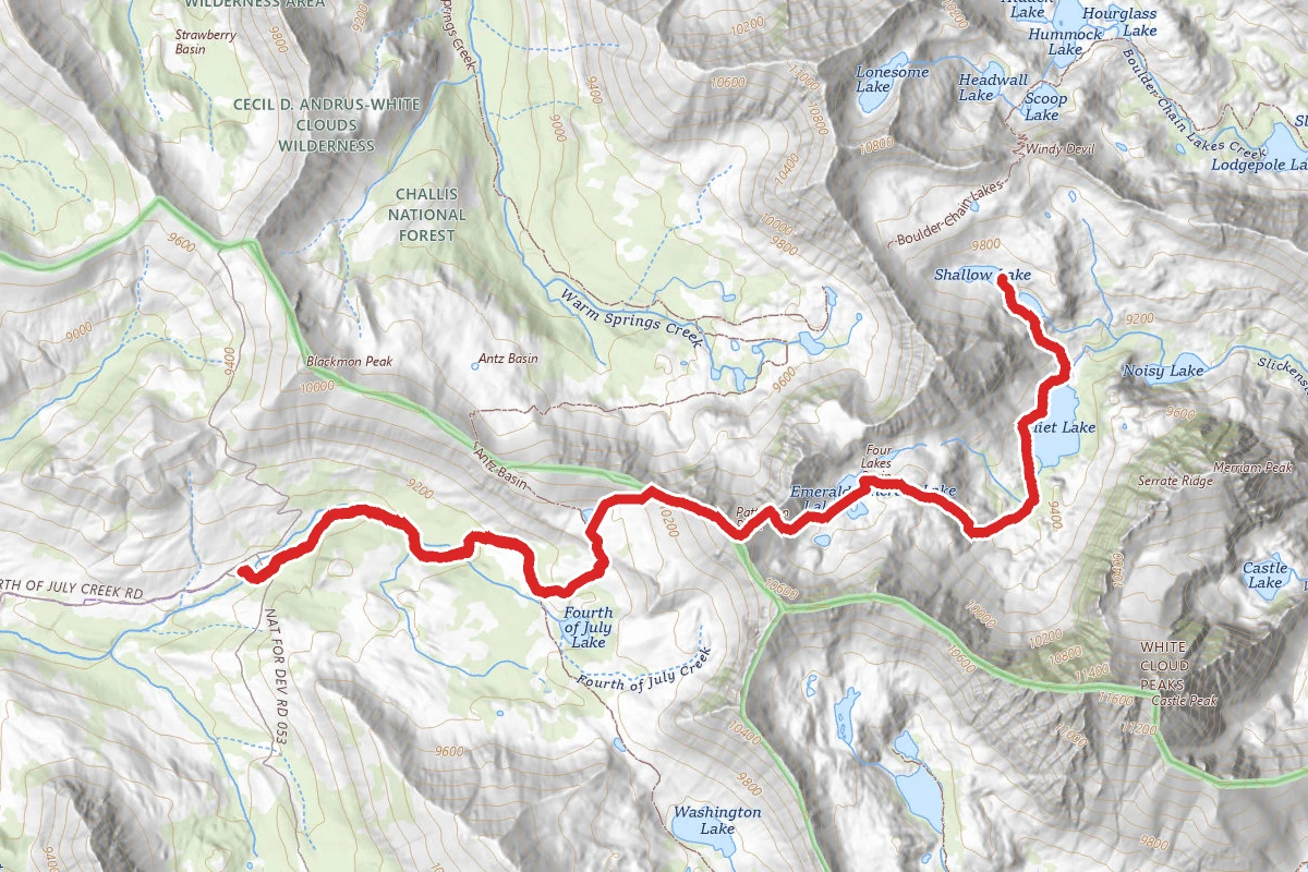 Four Lakes Basin to Quiet Lake, Scree Lake and Shallow Lake