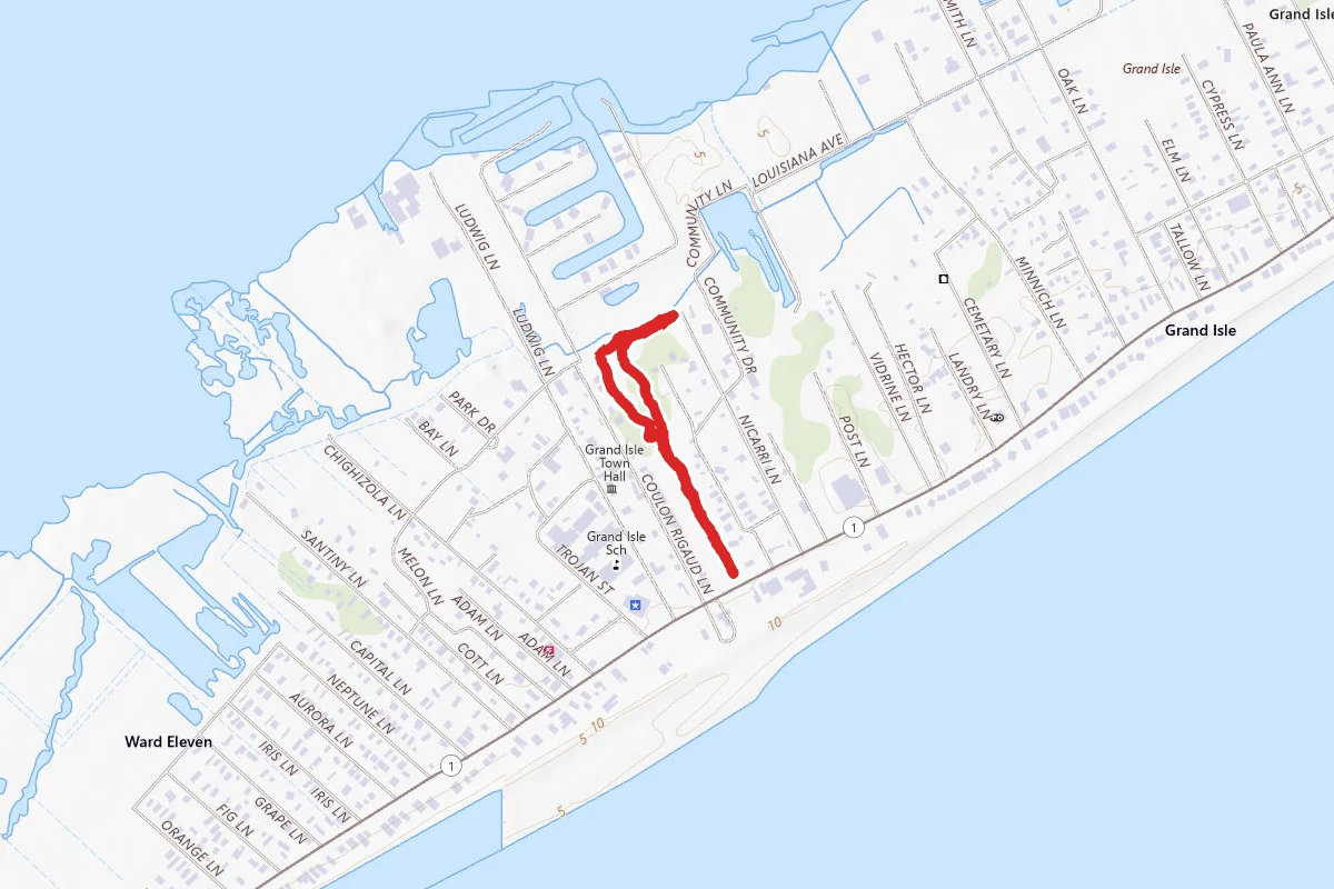 Lafitte Woods Nature Preserve Grilletta Track