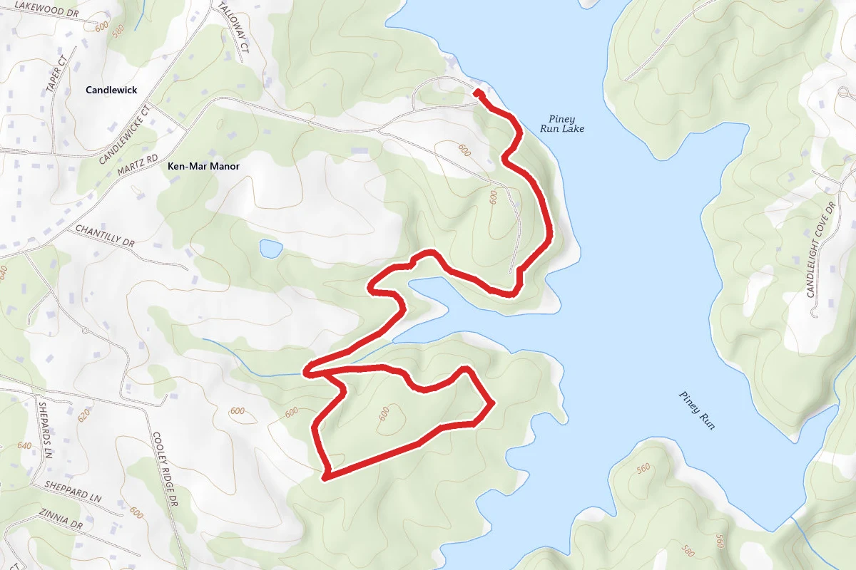 Piney Run Lake, Inlet and Woods Path