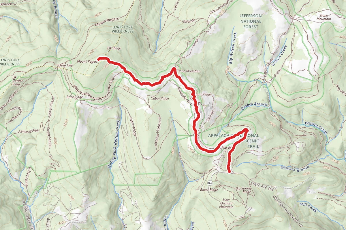 Mount Rogers Spur via Appalachian Trail