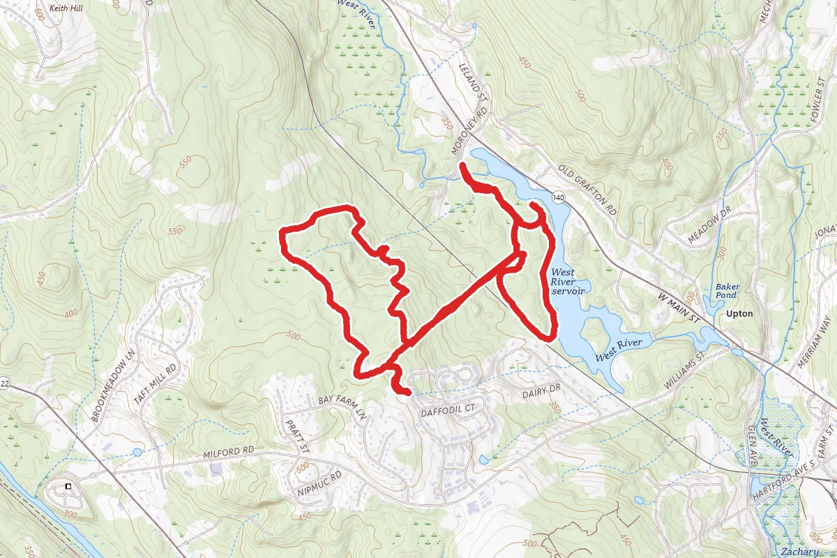 Keith Hill Forest and West River Reservoir Loop