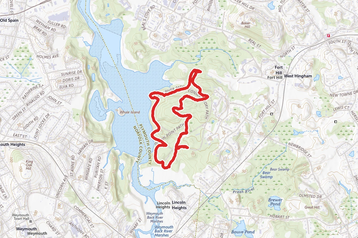 Back River, Indian Point Path and Bridger's Path Loop