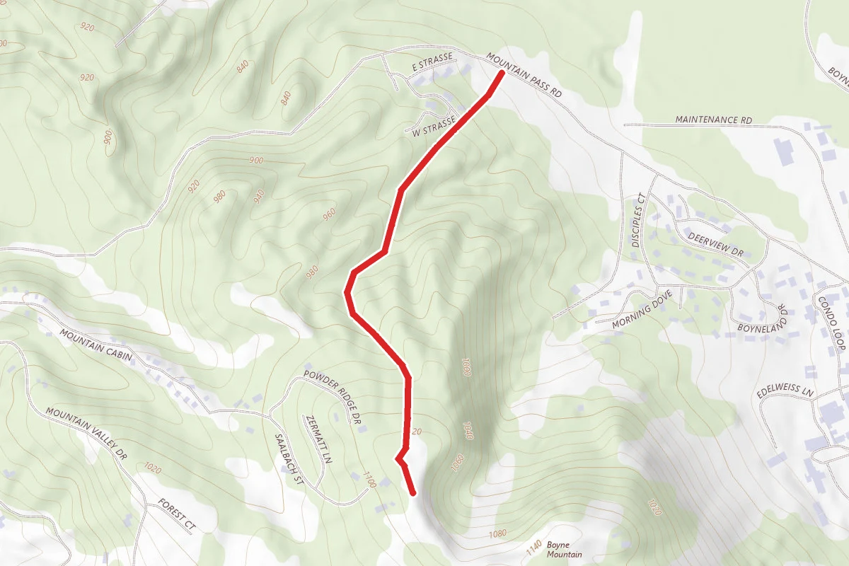 Boyne Mountain Via Kunkle's Cut Ski Trail