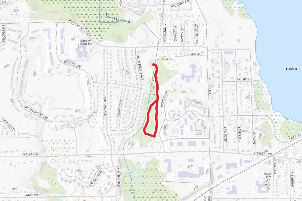 Hillbrook Park Loop from Lake Lansing Rd Parking Lot