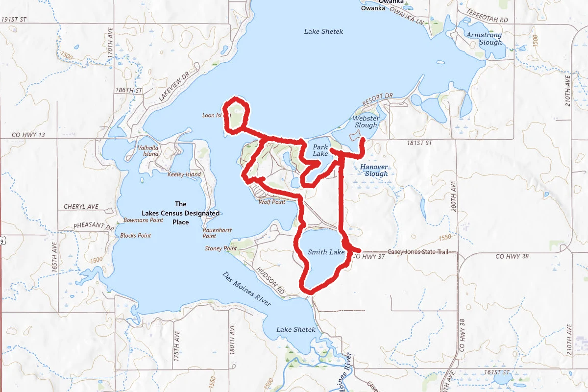 Loon Island, Lakeside, Bluebird, Smith Lake and Hawthorn Trail