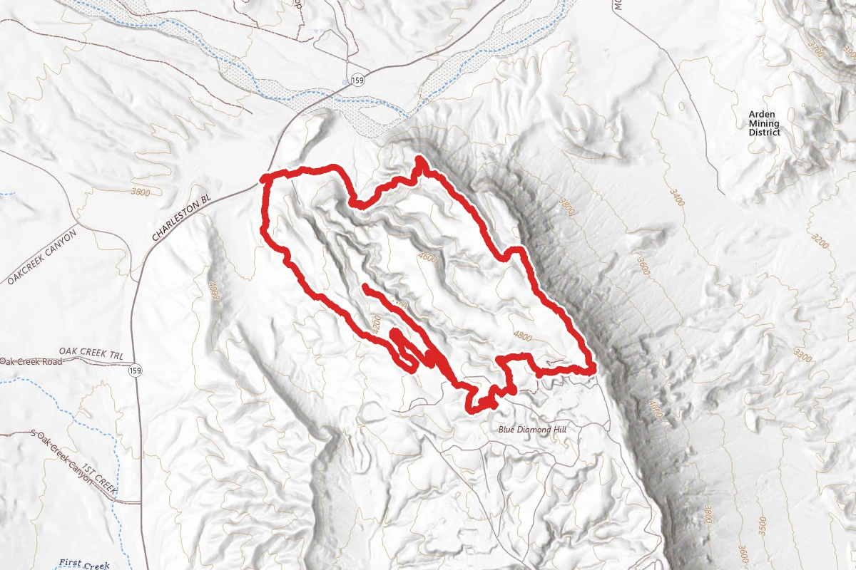Blue Diamond Hill Loop via Boneshaker, Ridge, and Cat N the Hat Trails
