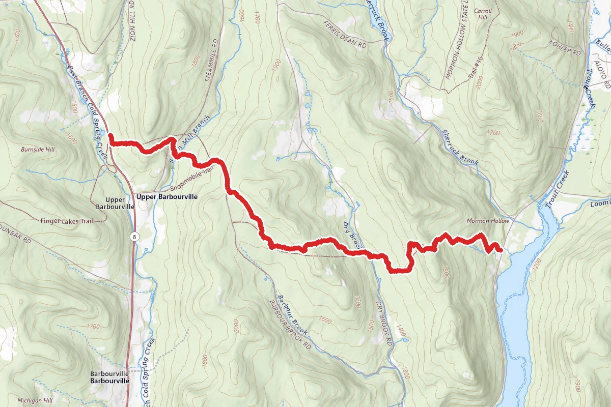 Steam Mill to Mormon Hollow via Finger Lakes Trail