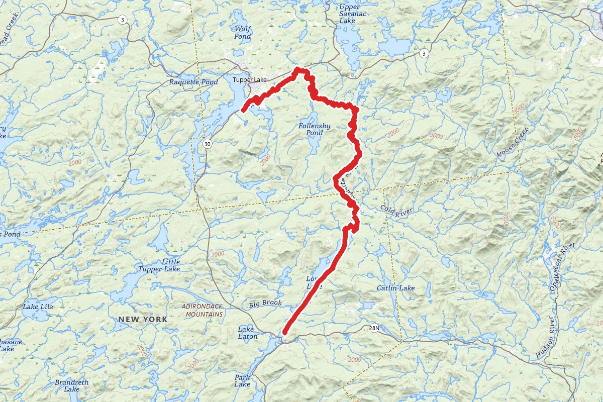 Long Lake to Racquette River Canoe Route