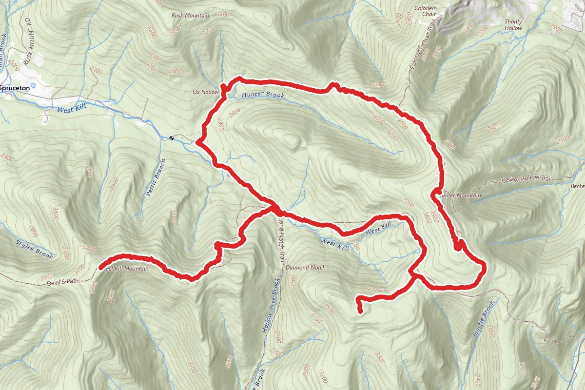 West Kill Mountain, Soutwest Hunter Mountain, and Hunter Mountain Loop