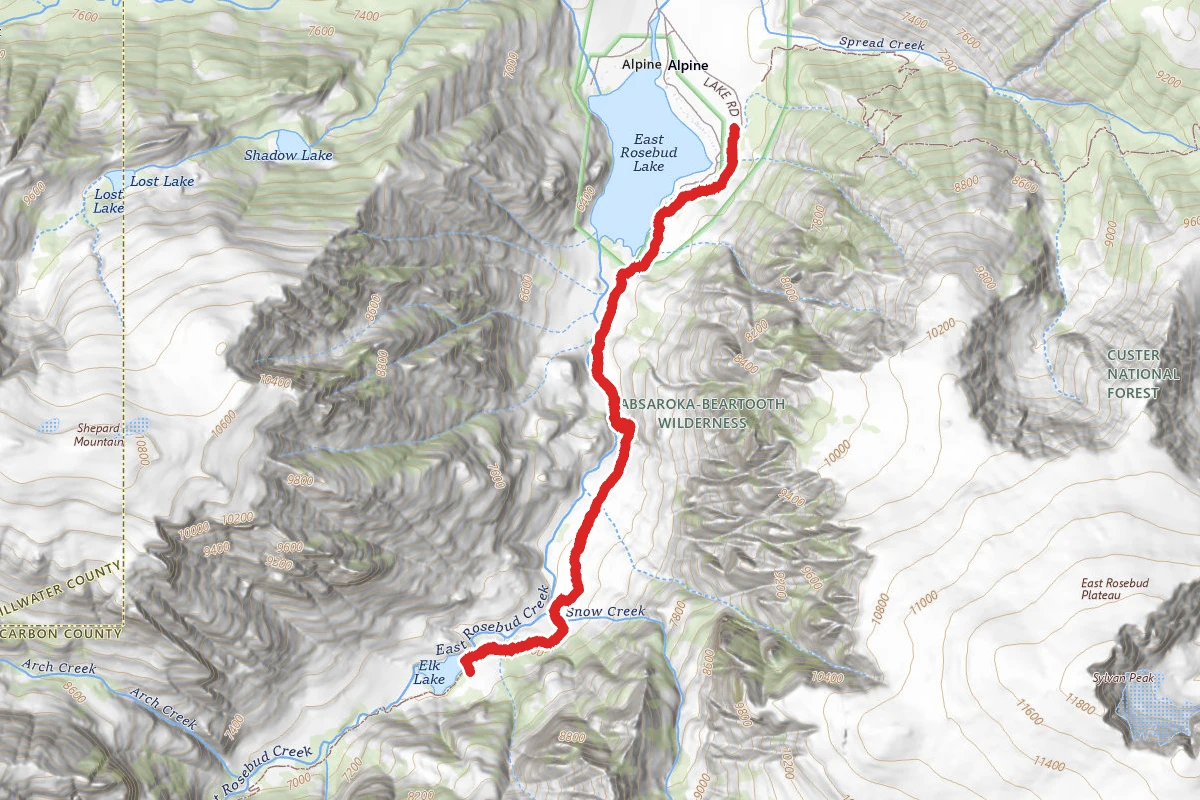 East Rosebud Trail to Elk Lake