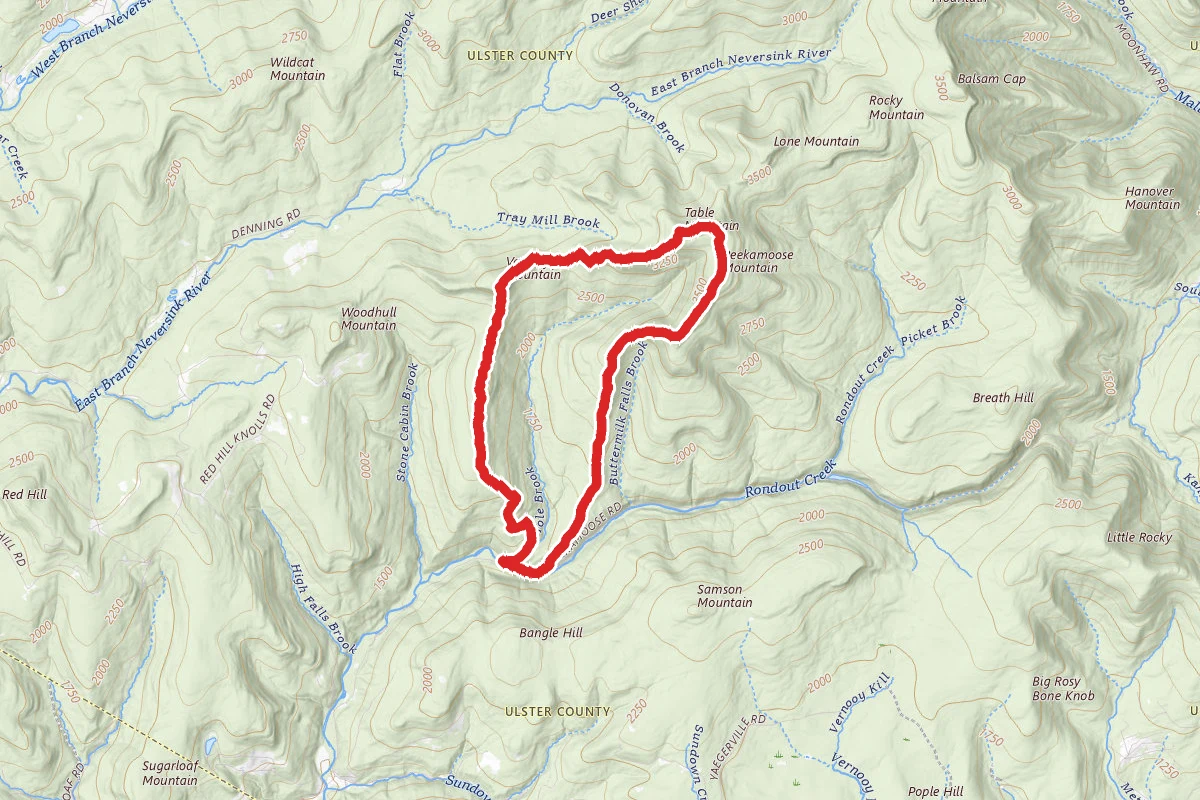 Van Wyck, Table, Peekamoose Loop Trail