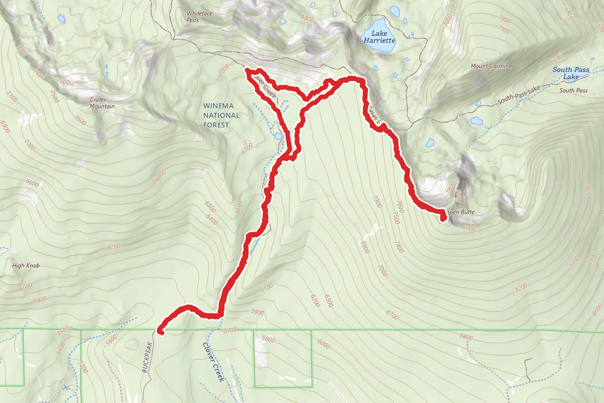 Aspen Butte via Clover Creek and Mountain Lakes Loop