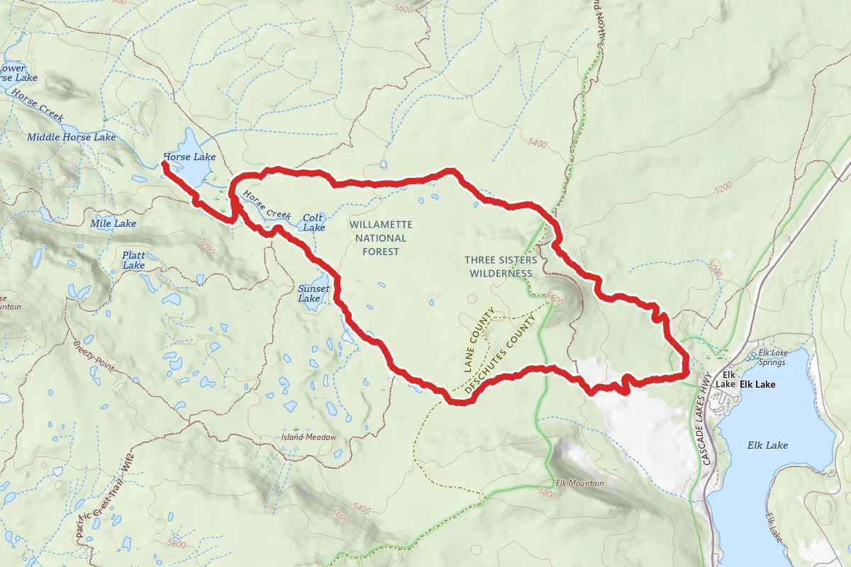 Horse Lake via Horse Lake and Pacific Crest Trails