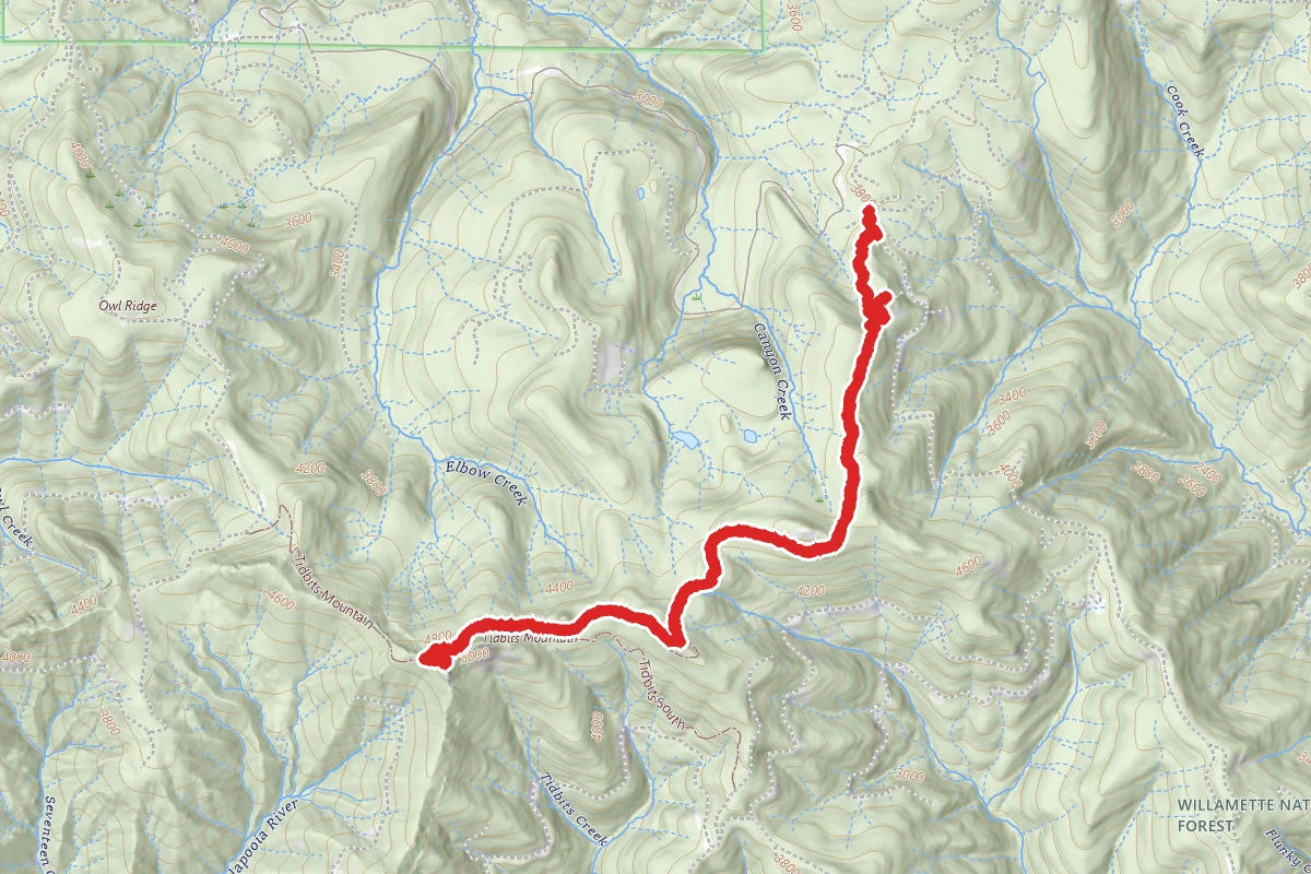 Gold Hill to Tidbits Mountain