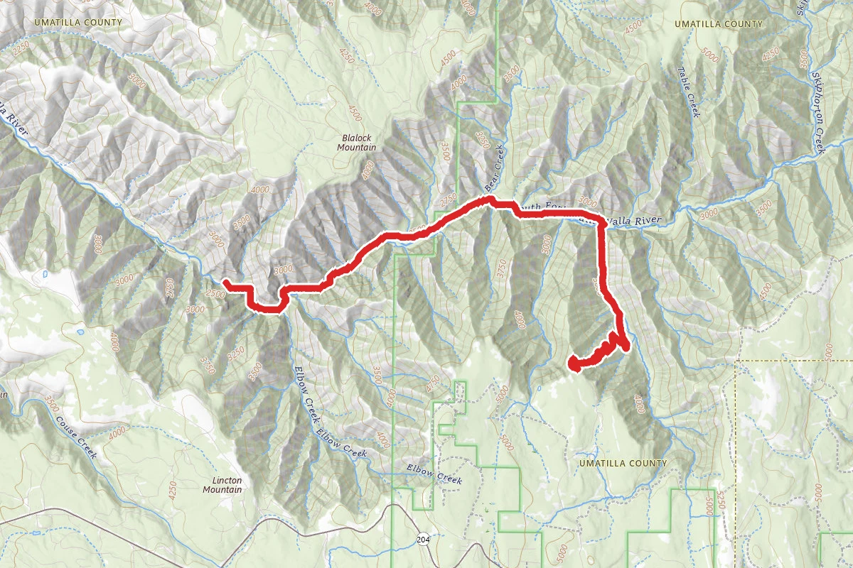 Burnt Cabin via South Fork Walla Walla Trail