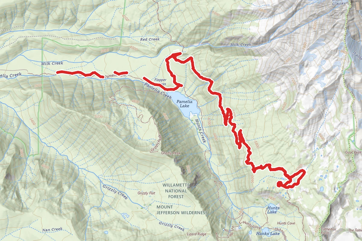 Coyote Lake and Shale Lake via Pamelia Lake Trail and PCT
