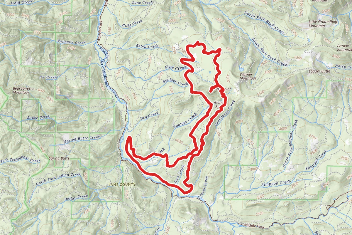 Moon Point and Young's Rock via Young's Creek Trail